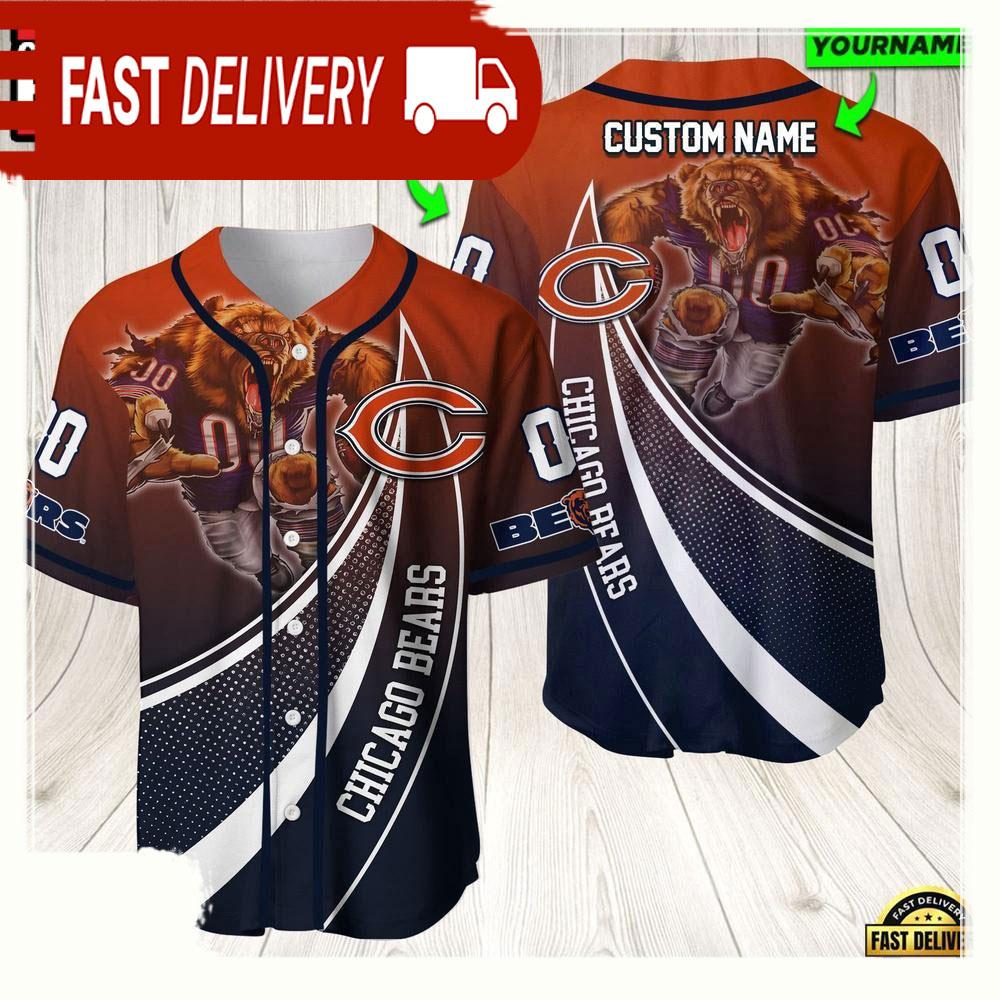 NLF Personalized Name & Numbler Chicago Bears Mascot Football  Baseball Jersey Shirt