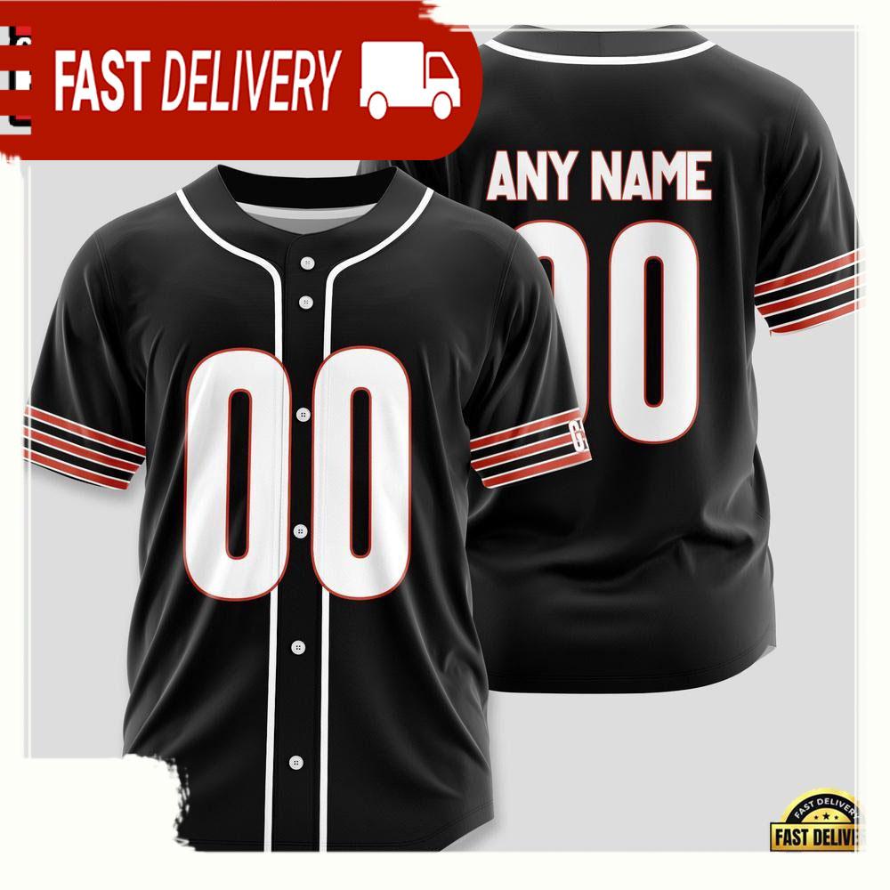 NLF Personalized Name & Numbler Chicago Bears Team Baseball Jersey Shirt