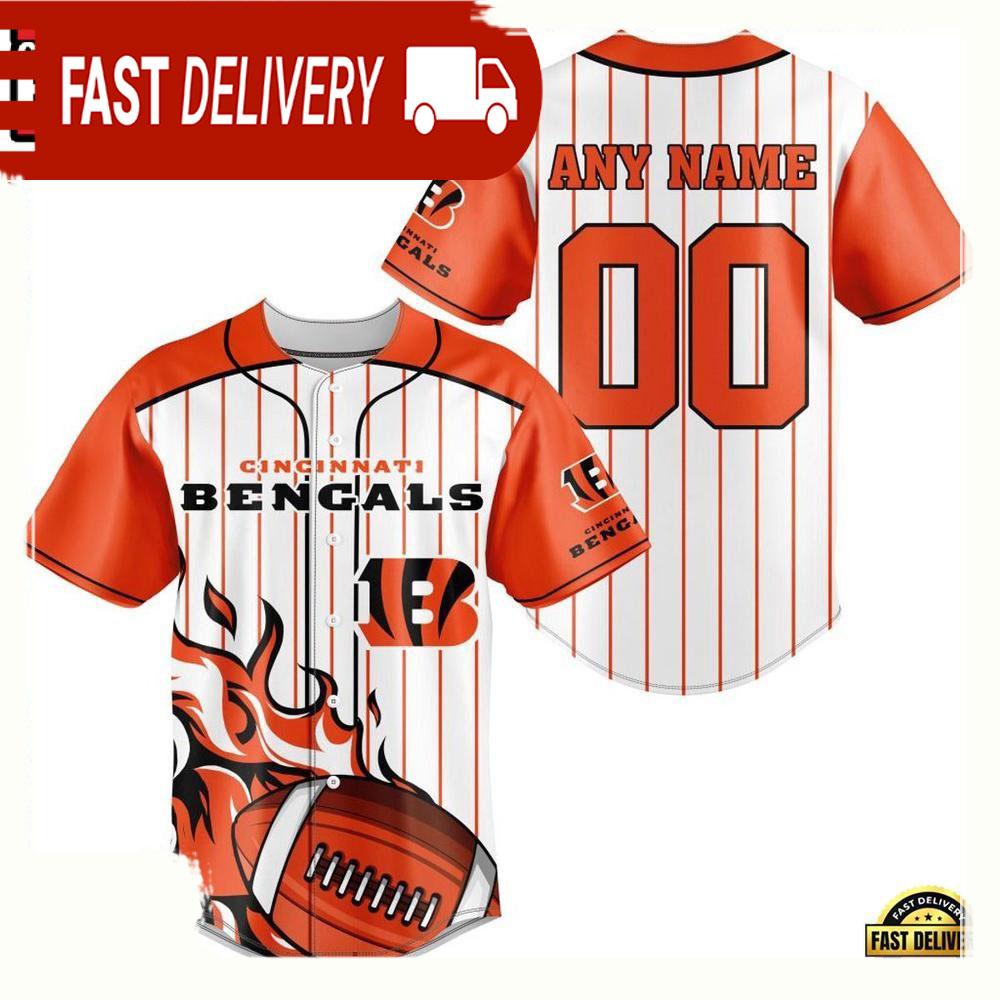 NLF Personalized Name & Numbler Cincinnati Bengals Baseball Jersey Shirt