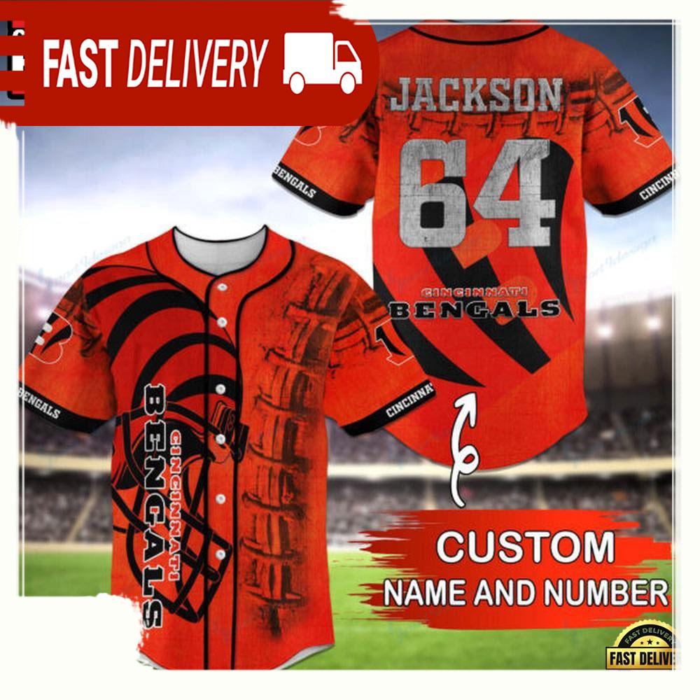 NLF Personalized Name & Numbler cincinnati Bengals Baseball Jersey Shirt