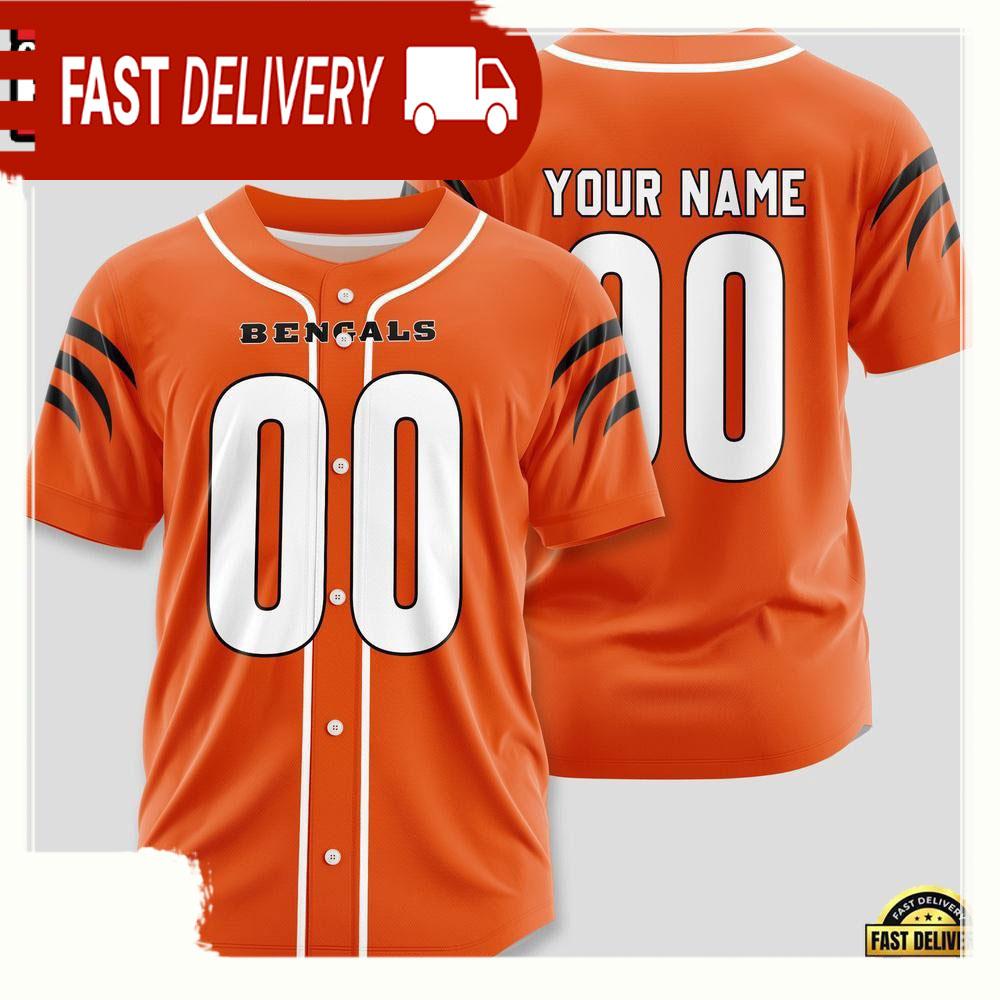 NLF Personalized Name & Numbler Cincinnati Bengals Team Baseball Jersey Shirt