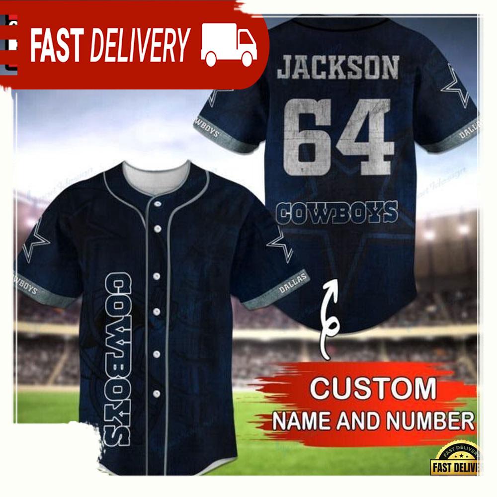 NLF Personalized Name & Numbler dallas Cowboys Baseball Jersey Shirt