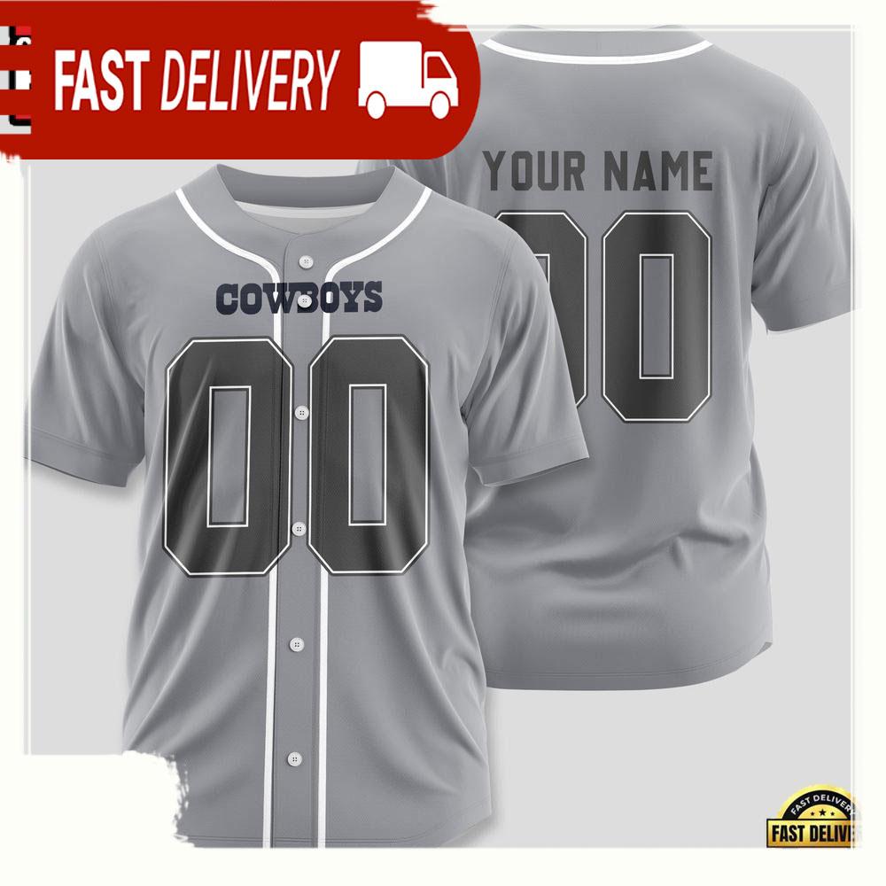NLF Personalized Name & Numbler Dallas Cowboys Design Baseball Jersey Shirt