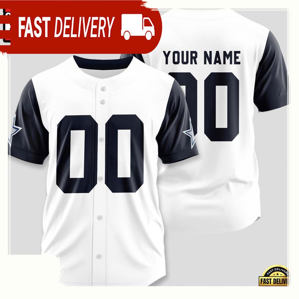 NLF Personalized Name & Numbler Dallas Cowboys Design Baseball Jersey Shirts
