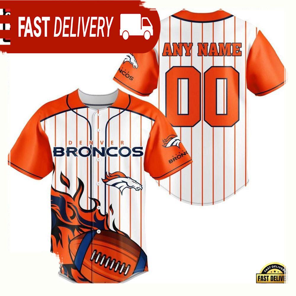 NLF Personalized Name & Numbler Denver Broncos Baseball Jersey Shirt