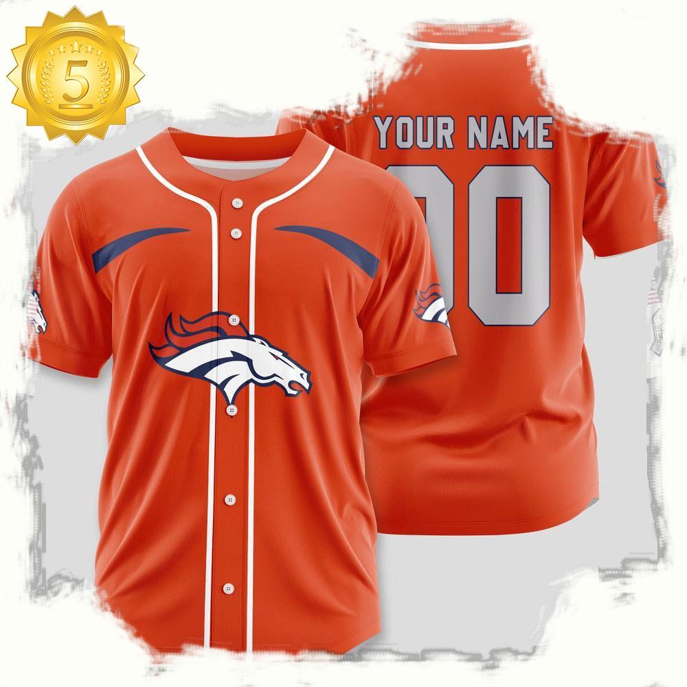 NLF Personalized Name & Numbler Denver Broncos Sport Baseball Jersey Shirt