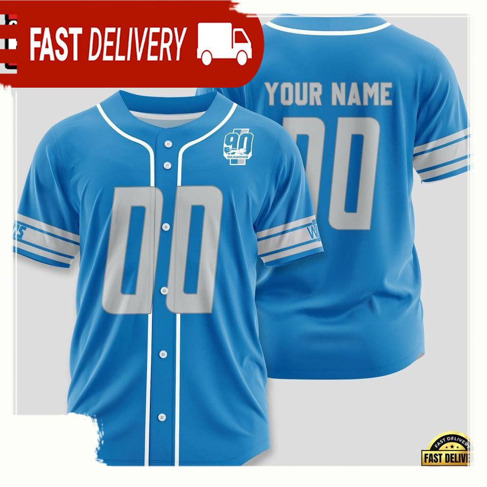 NLF Personalized Name & Numbler Detroit Lions Design Baseball Jersey Shirt