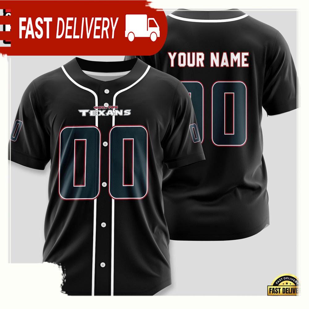 NLF Personalized Name & Numbler Houston Texans Design Baseball Jersey Shirt