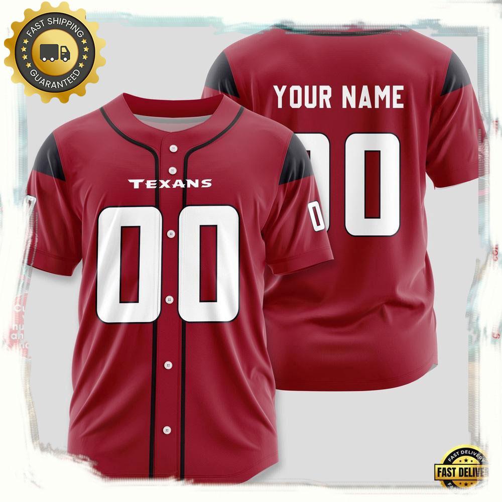 NLF Personalized Name & Numbler Houston Texans Designs Baseball Jersey Shirt