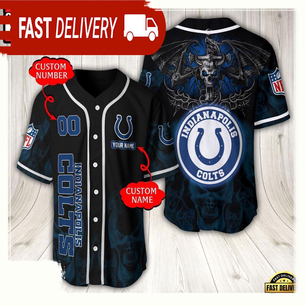 NLF Personalized Name & Numbler Indianapolis Colts Baseball Jersey