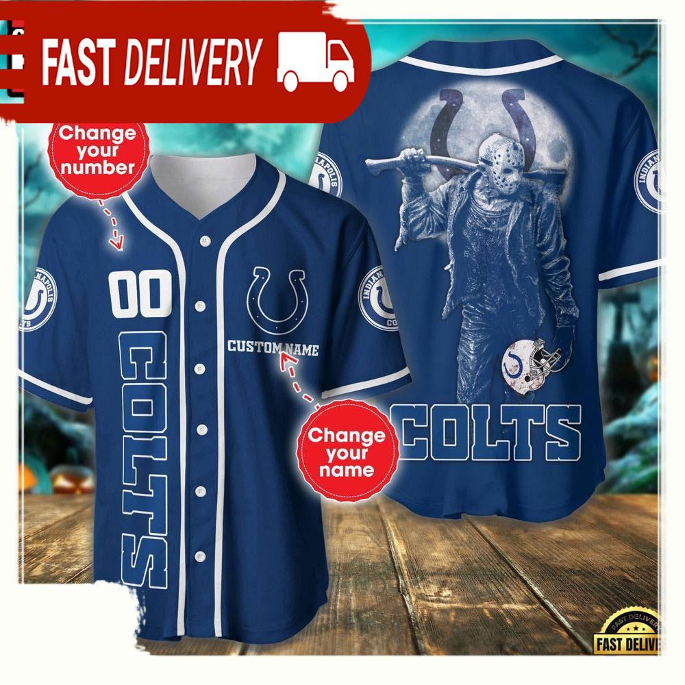 NLF Personalized Name & Numbler Indianapolis Colts Horror 3D  Baseball Jersey Shirt