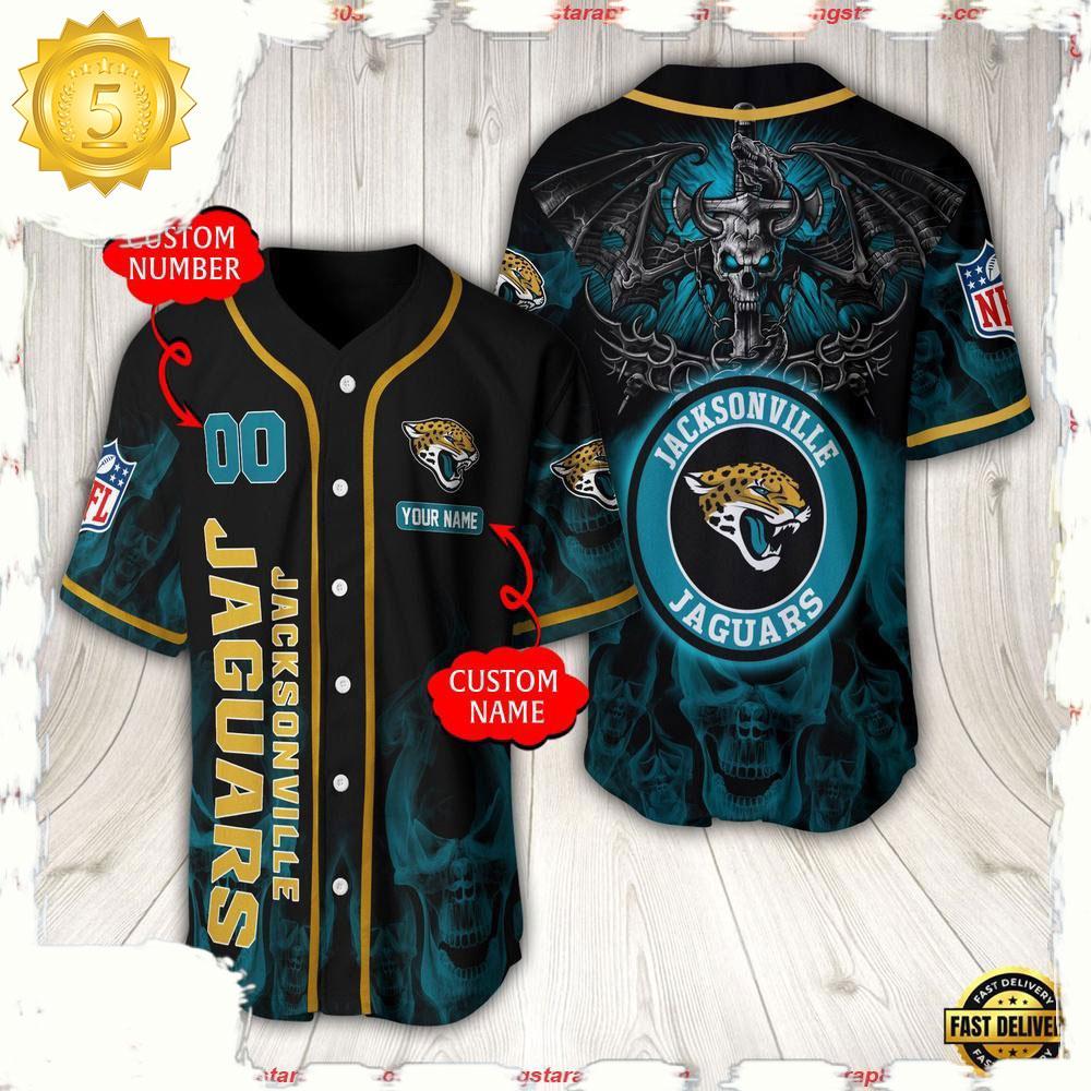 NLF Personalized Name & Numbler Jacksonville Jaguars Baseball Jersey