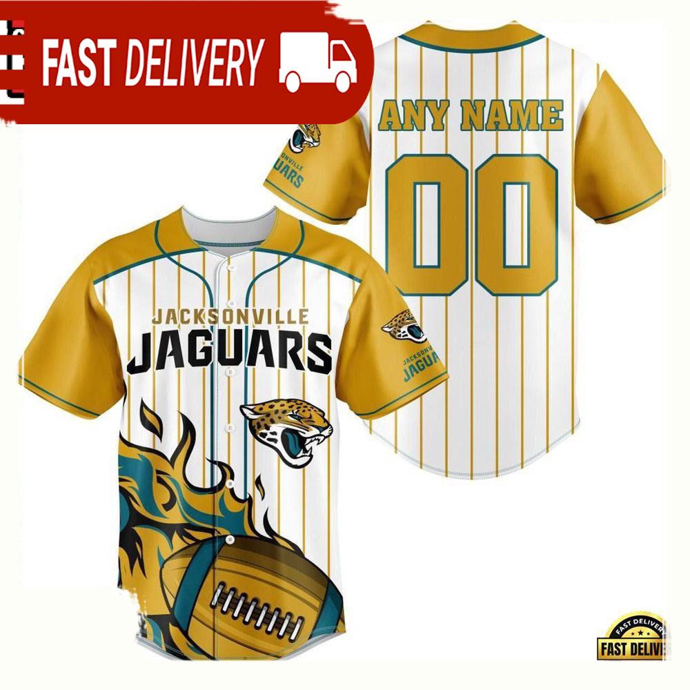 NLF Personalized Name & Numbler Jacksonville Jaguars Baseball Jersey Shirt