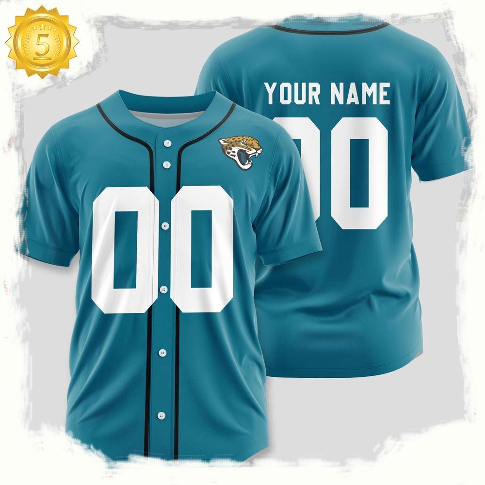 NLF Personalized Name & Numbler Jacksonville Jaguars Design Baseball Jersey Shirt