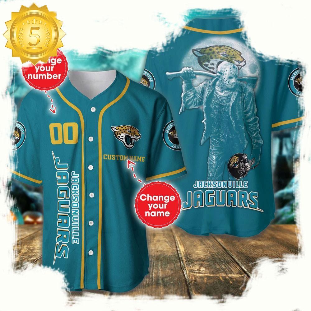 NLF Personalized Name & Numbler Jacksonville Jaguars Horror 3D  Baseball Jersey Shirt