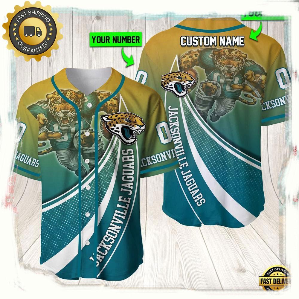 NLF Personalized Name & Numbler Jacksonville Jaguars Mascot Football Baseball Jersey Shirt