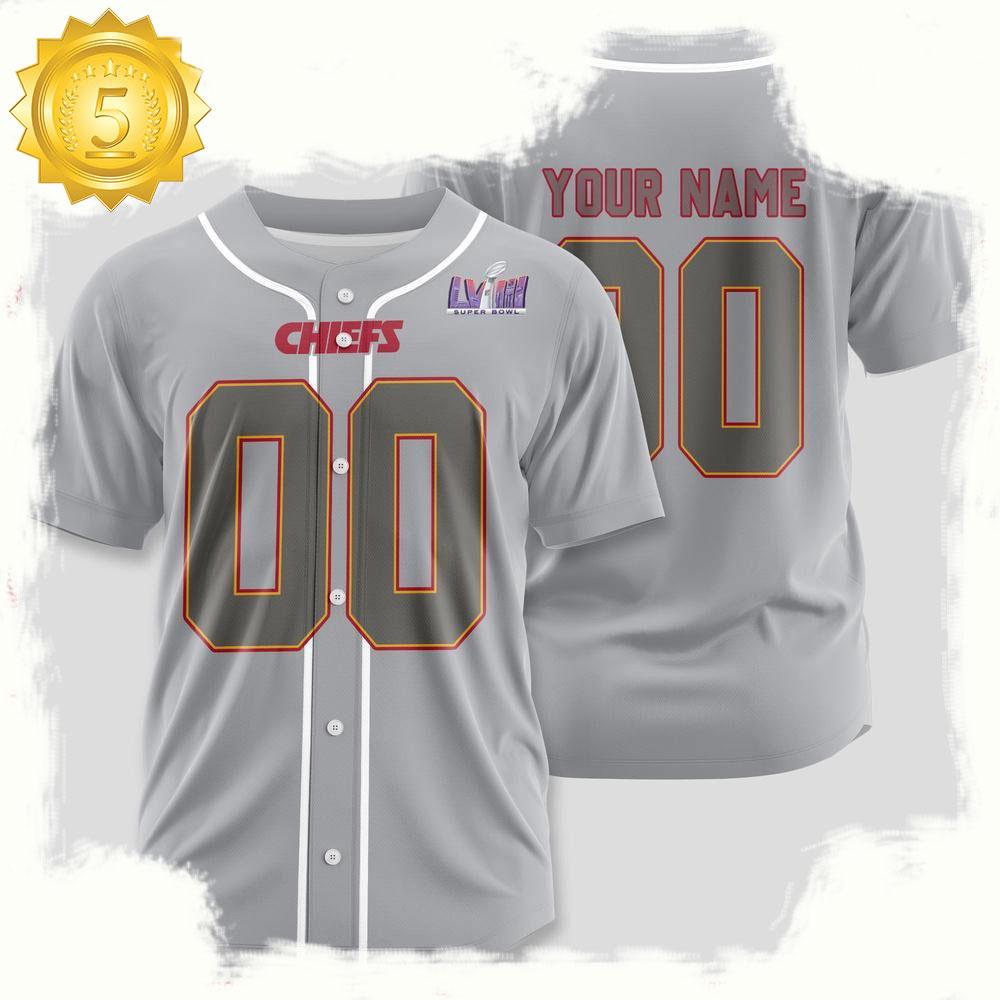 NLF Personalized Name & Numbler Kansas City Chiefs Design Baseball Jersey Shirt