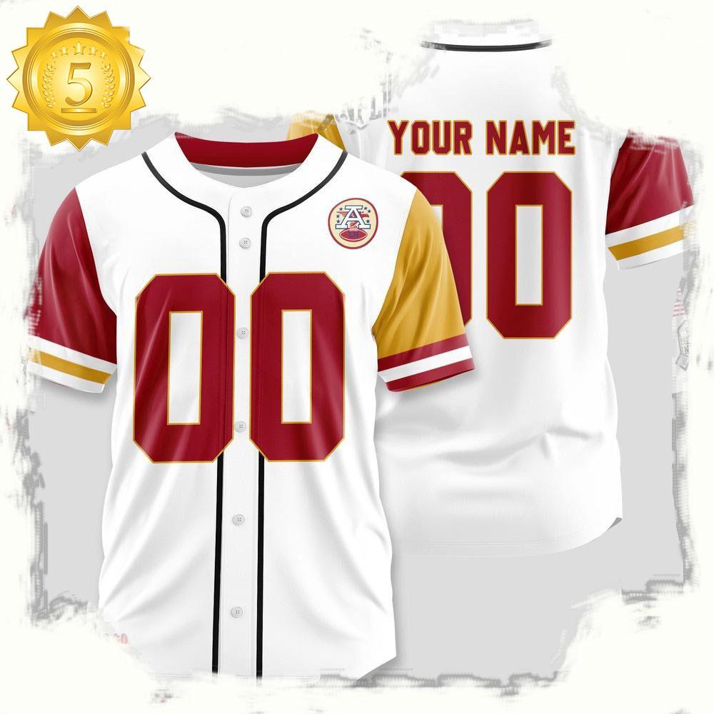 NLF Personalized Name & Numbler Kansas City Chiefs Design Baseball Jersey Shirts