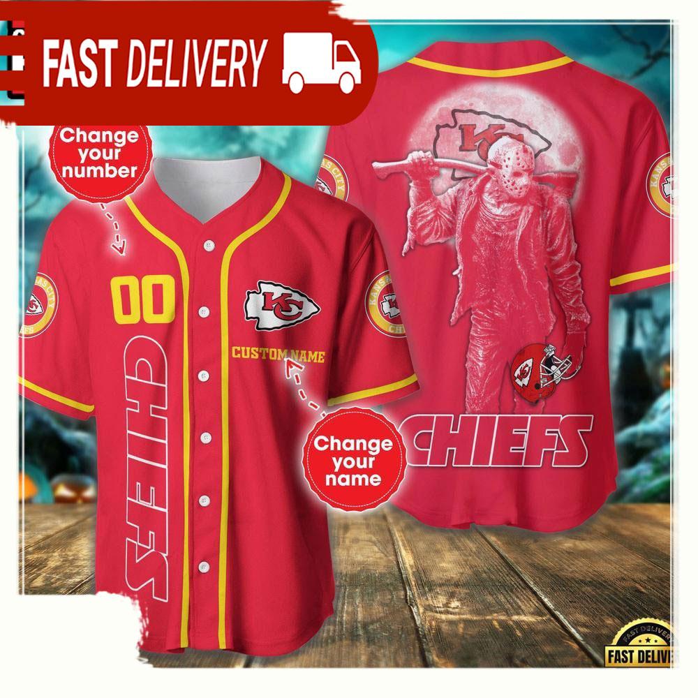 NLF Personalized Name & Numbler Kansas City Chiefs Horror 3D  Baseball Jersey Shirt