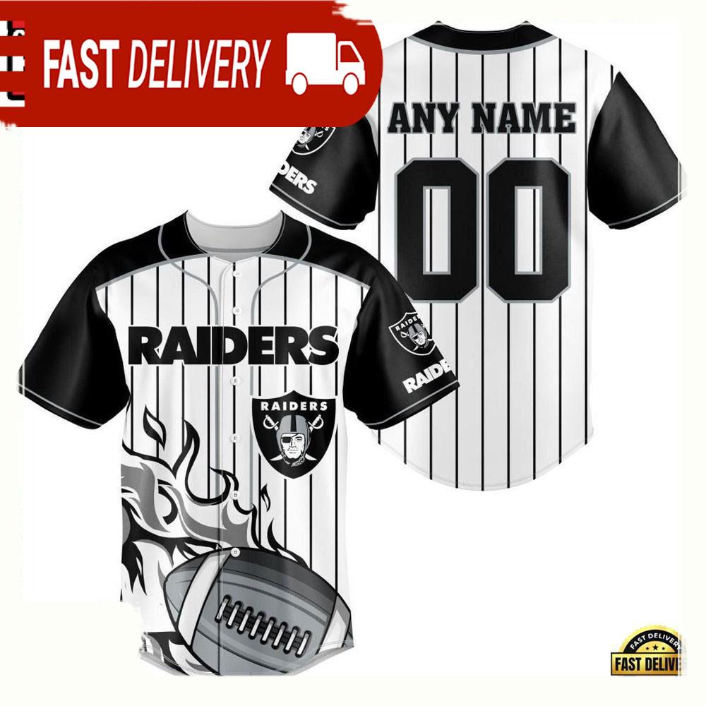 NLF Personalized Name & Numbler Las Vegas Raiders Baseball Jersey Shirt