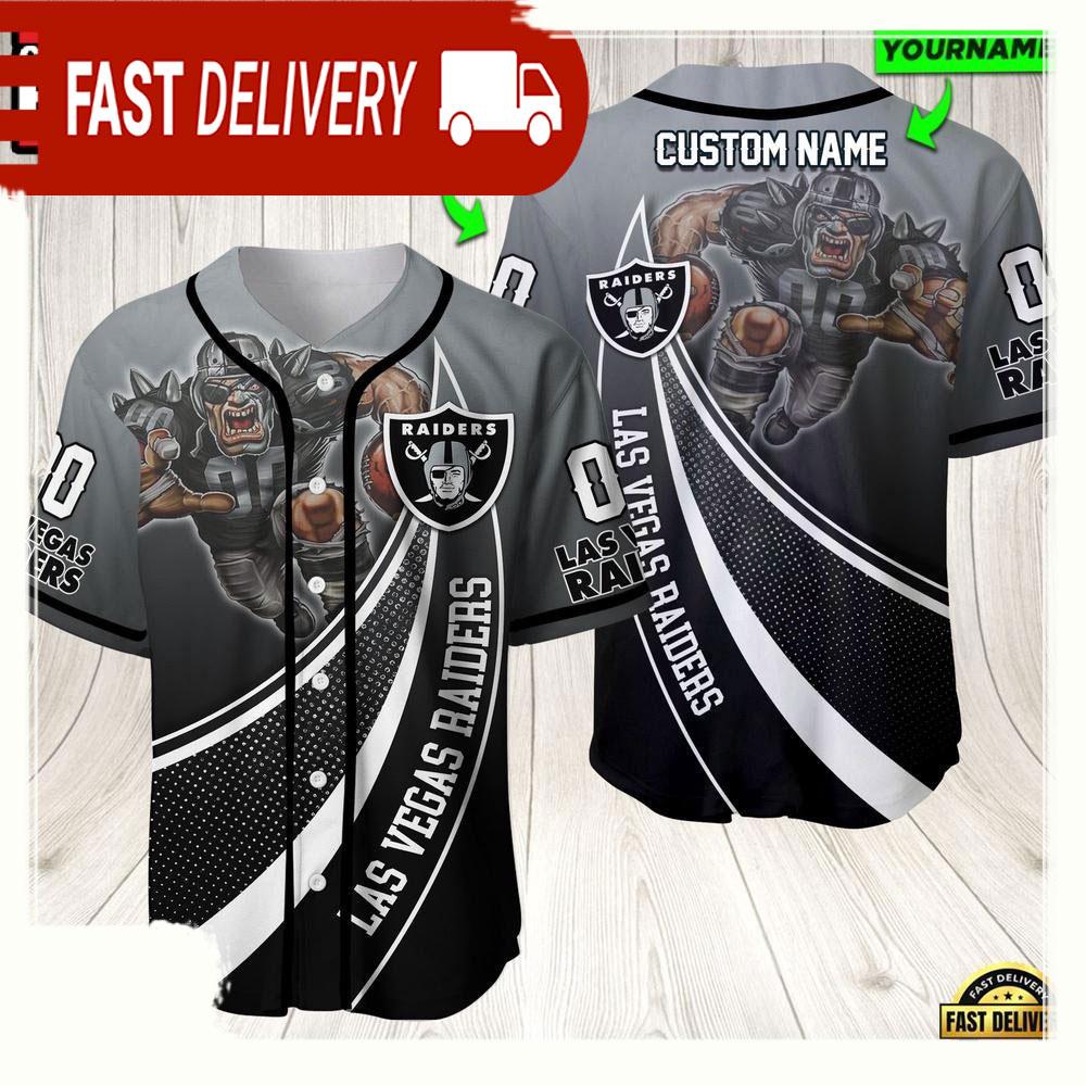 NLF Personalized Name & Numbler Las Vegas Raiders Mascot Football Baseball Jersey Shirt