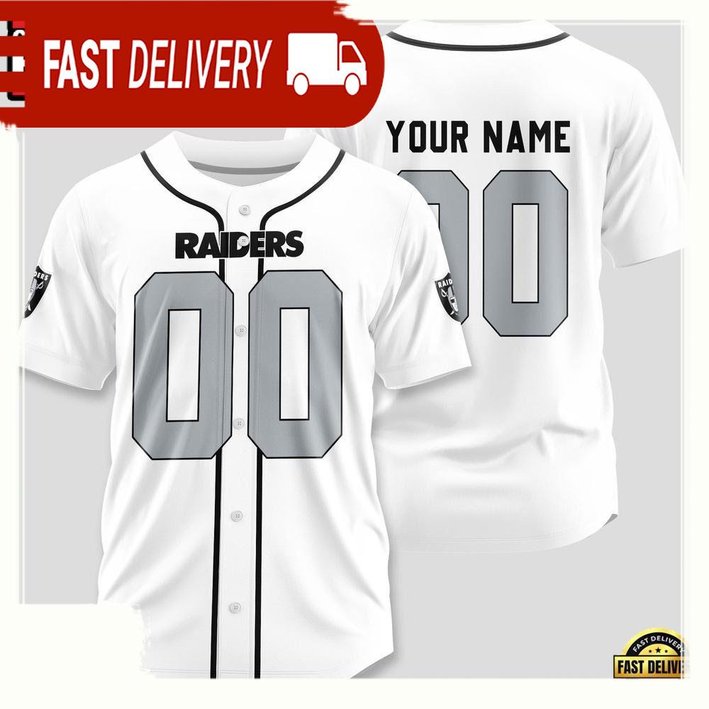 NLF Personalized Name & Numbler Las Vegas Raiders Team Baseball Jersey Shirt
