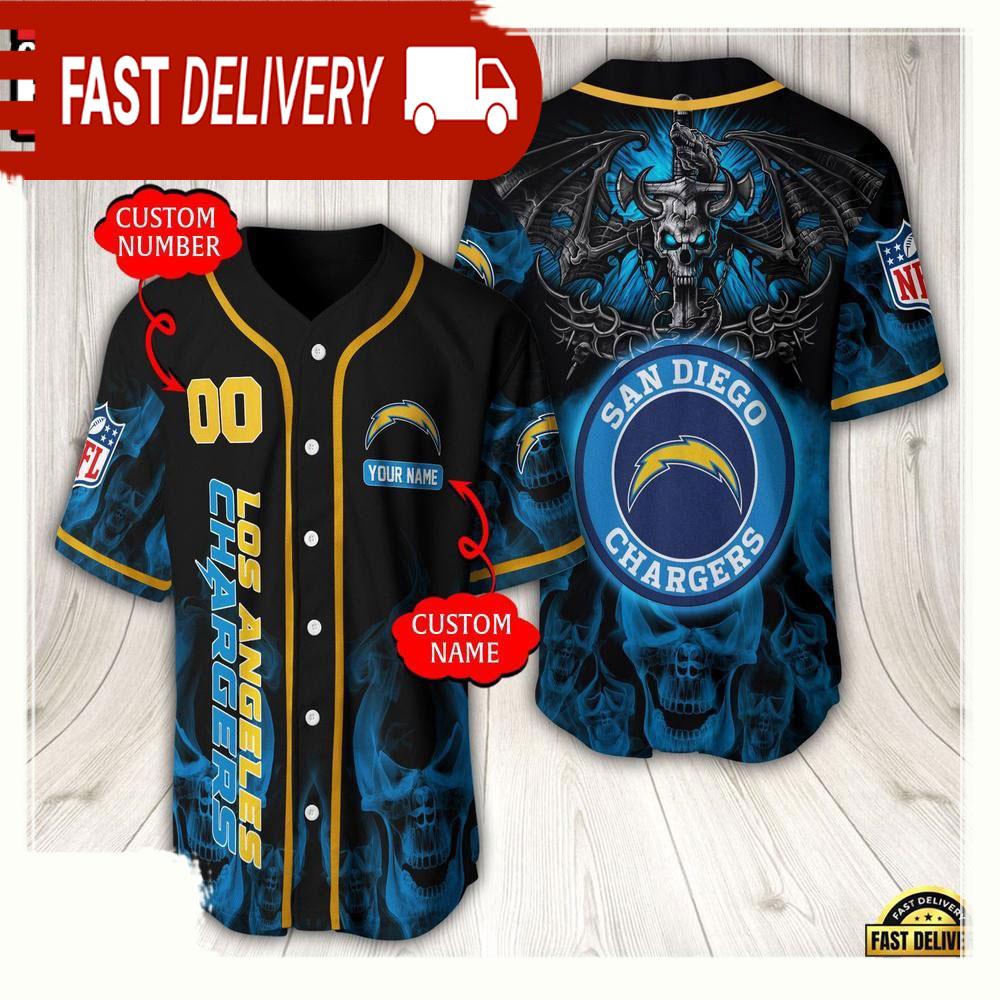 NLF Personalized Name & Numbler Los Angeles Chargers Baseball Jersey
