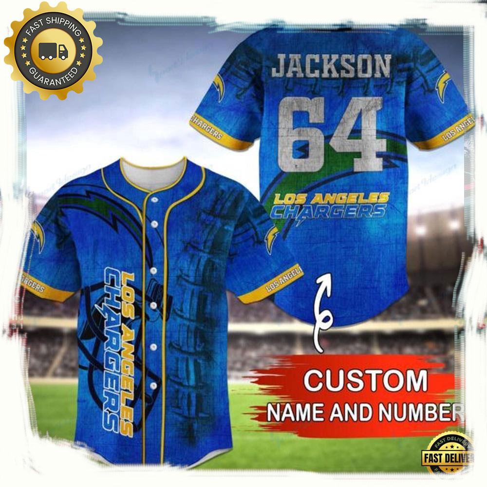 NLF Personalized Name & Numbler Los Angeles Chargers Baseball Jersey Shirt