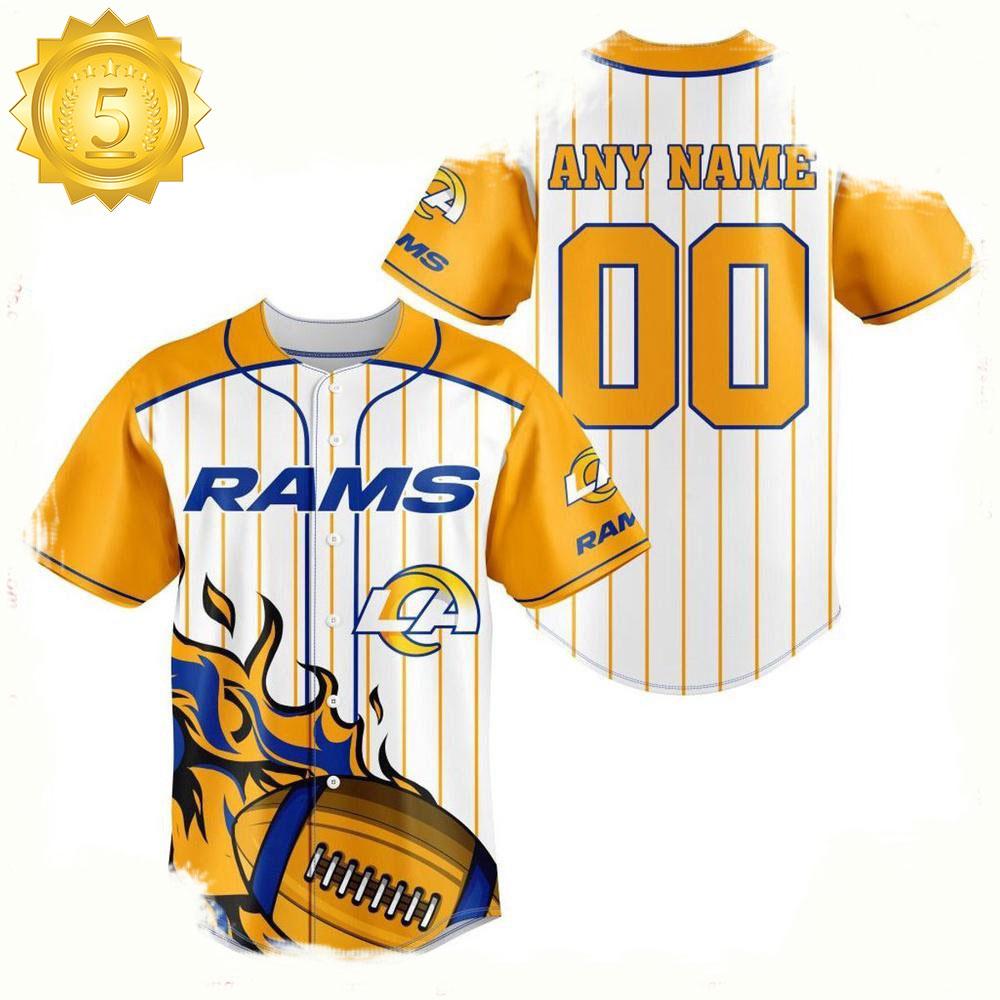 NLF Personalized Name & Numbler Los Angeles Rams Baseball Jersey Shirt