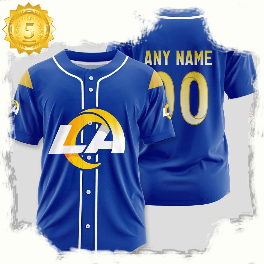 NLF Personalized Name & Numbler Los Angeles Rams Sport Baseball Jersey Shirt