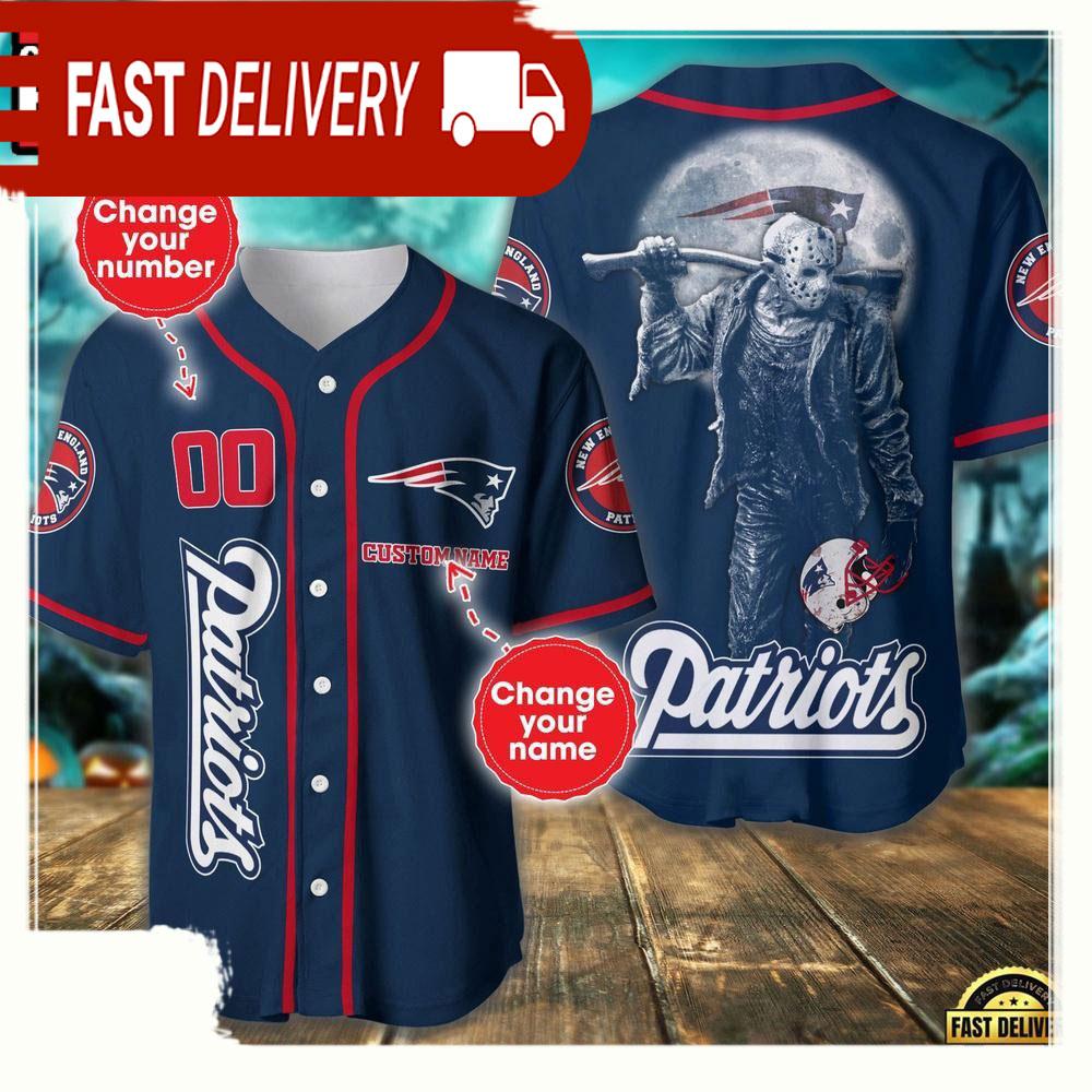 NLF Personalized Name & Numbler New England Patriots Horror 3D Baseball Jersey Shirt