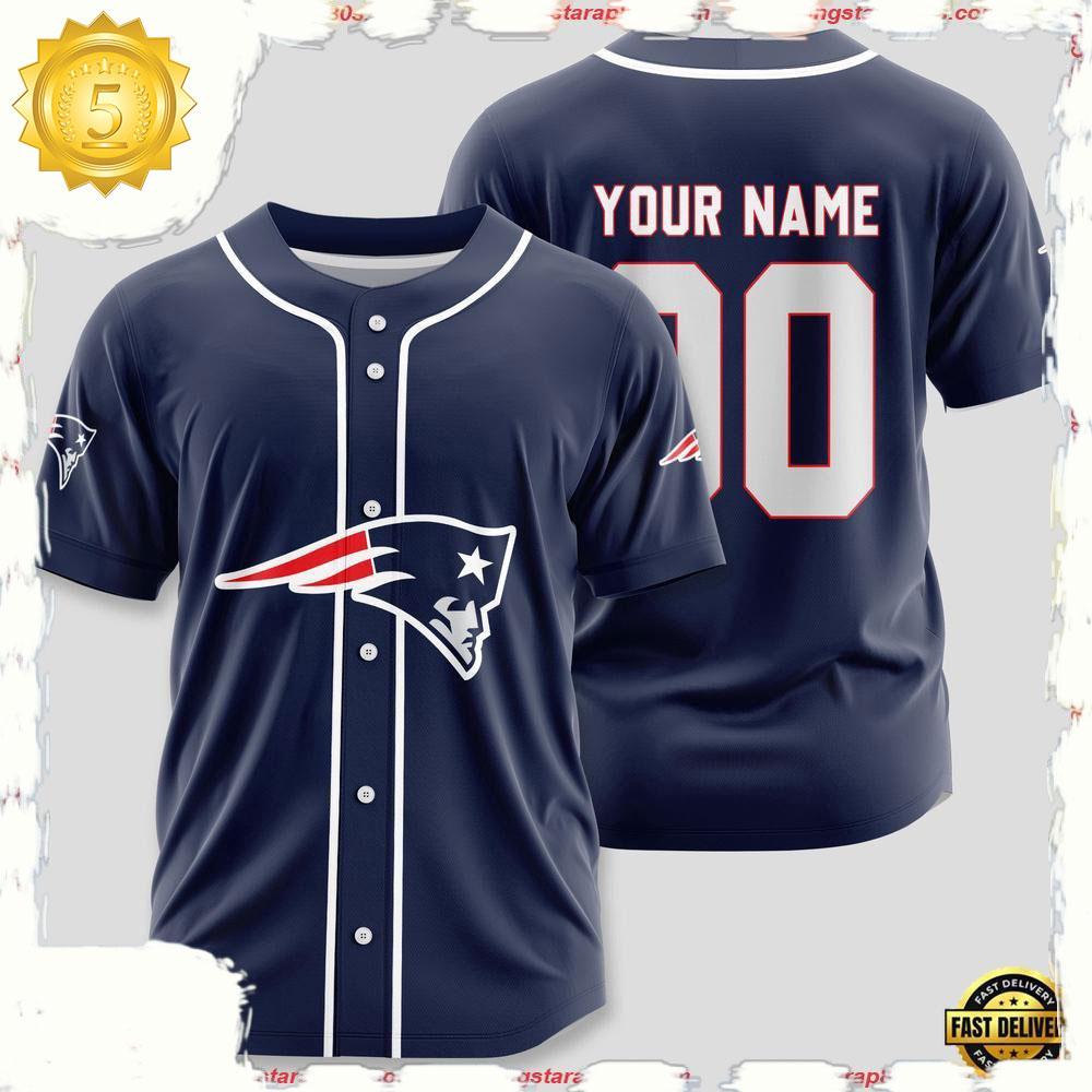 NLF Personalized Name & Numbler New England Patriots Sport Baseball Jersey Shirt