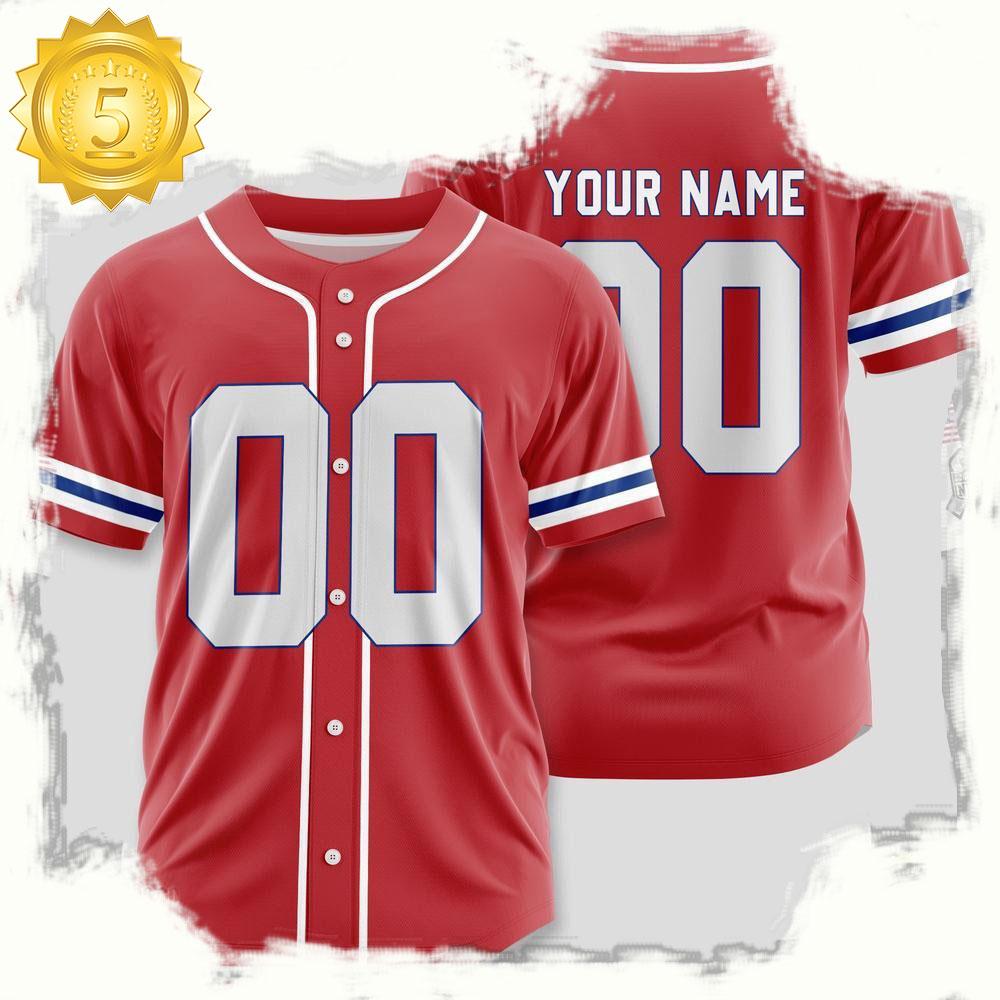 NLF Personalized Name & Numbler New England Patriots Team Baseball Jersey Shirt