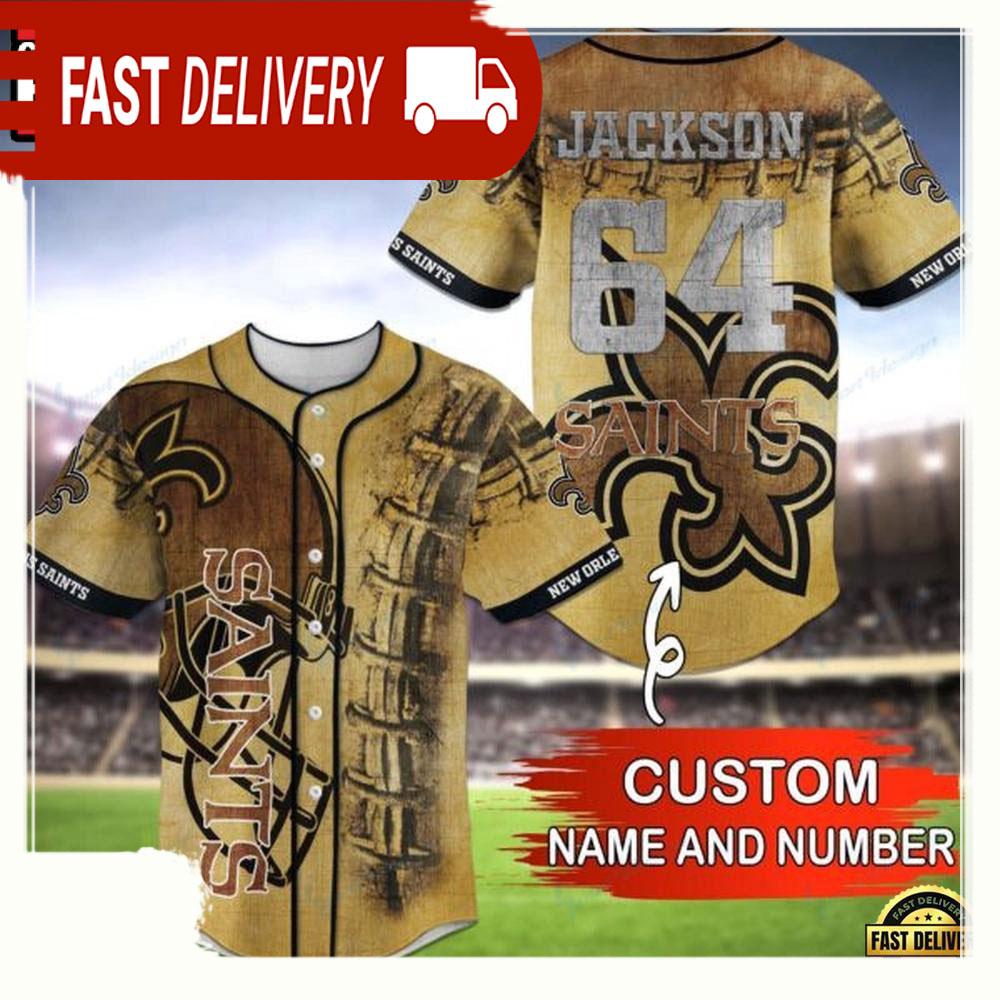NLF Personalized Name & Numbler new Orleans Saints Baseball Jersey Shirt