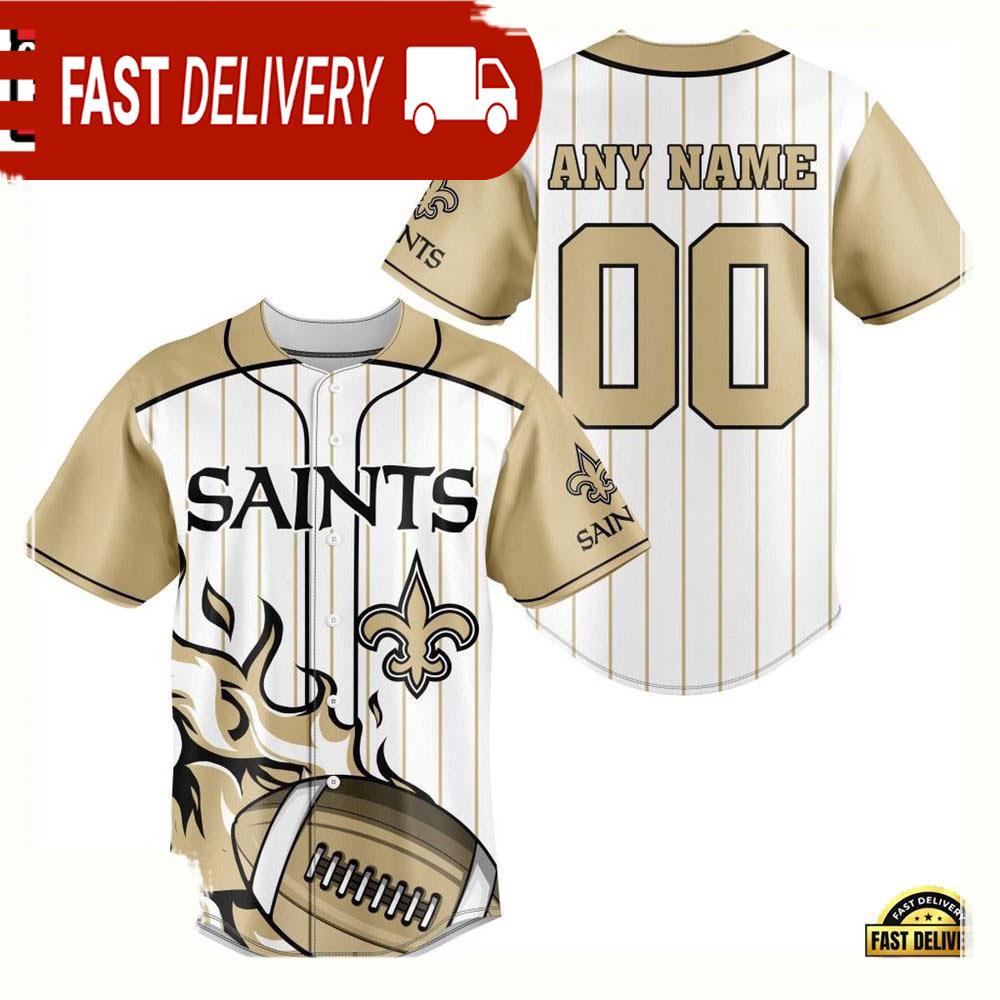 NLF Personalized Name & Numbler New Orleans Saints Baseball Jersey Shirt