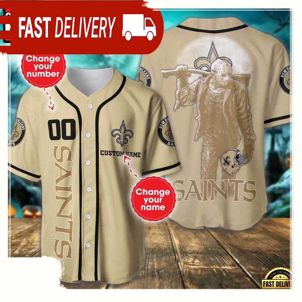 NLF Personalized Name & Numbler New Orleans Saints Horror 3D Baseball Jersey Shirt
