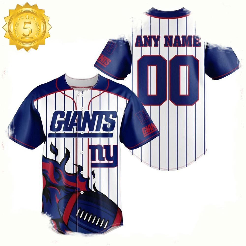 NLF Personalized Name & Numbler New York Giants Baseball Jersey Shirt