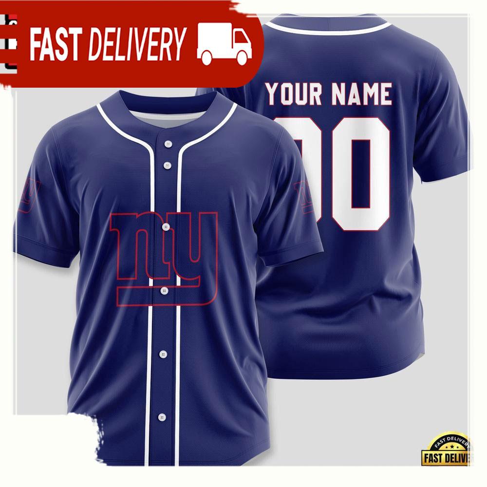NLF Personalized Name & Numbler New York Giants Team Baseball Jersey Shirt