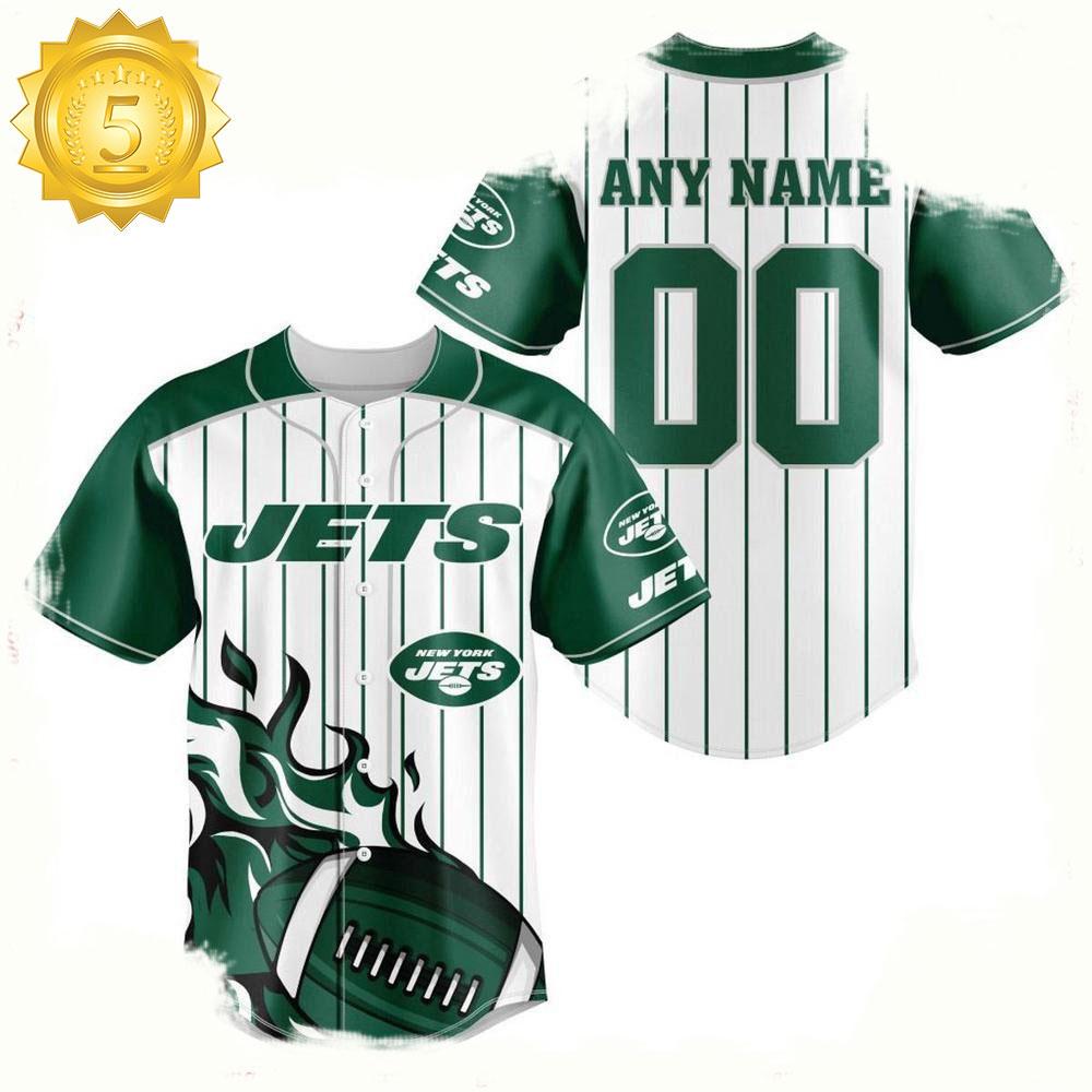NLF Personalized Name & Numbler New York Jets Baseball Jersey Shirt
