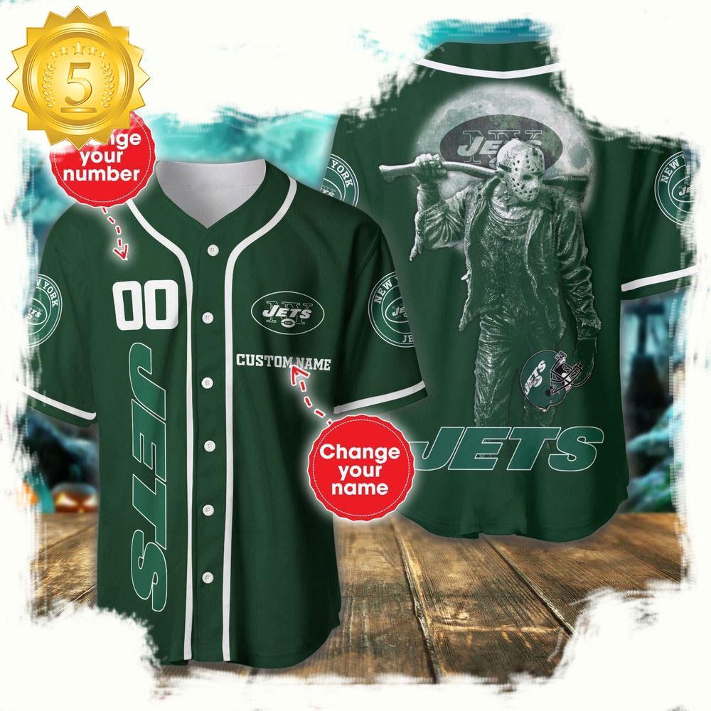 NLF Personalized Name & Numbler New York Jets Horror 3D  Baseball Jersey Shirt