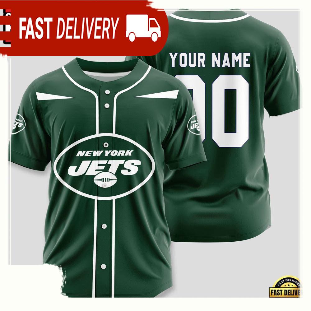 NLF Personalized Name & Numbler New York Jets Team Baseball Jersey Shirt