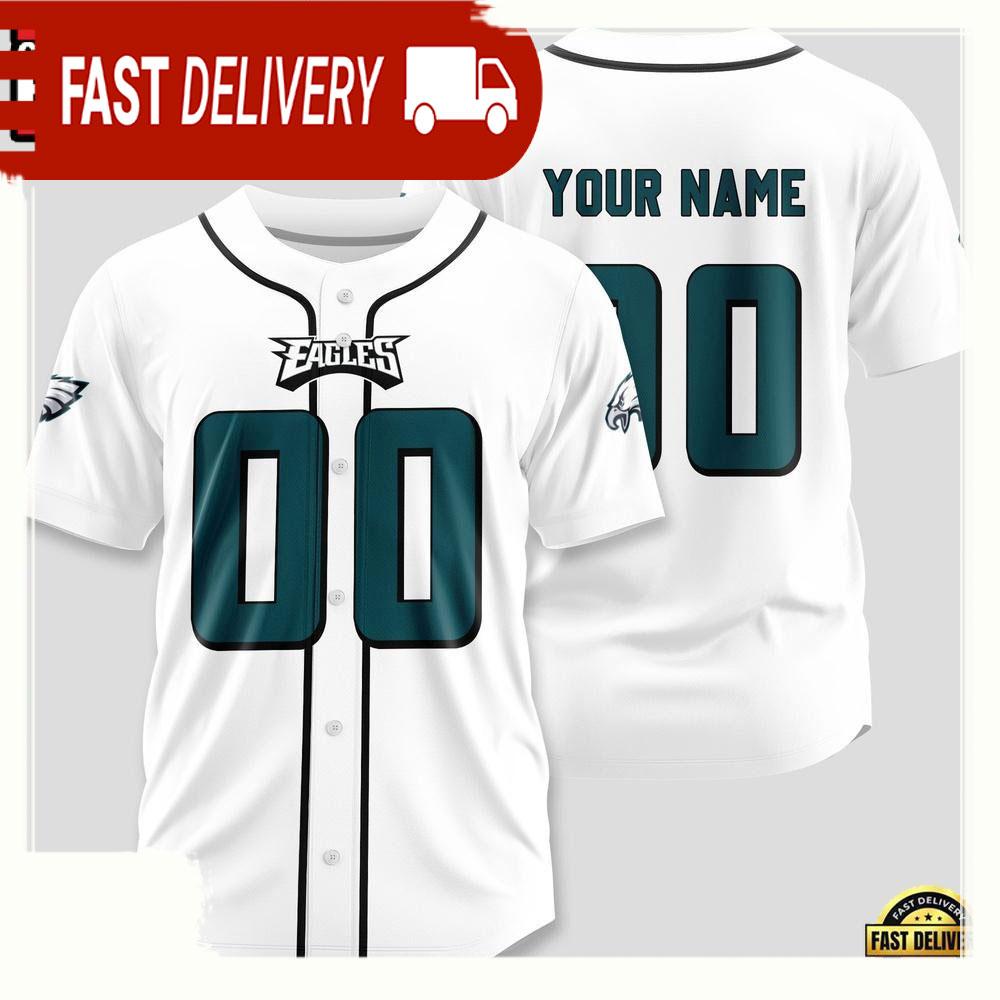NLF Personalized Name & Numbler Philadelphia Eagles Design Baseball Jersey Shirts