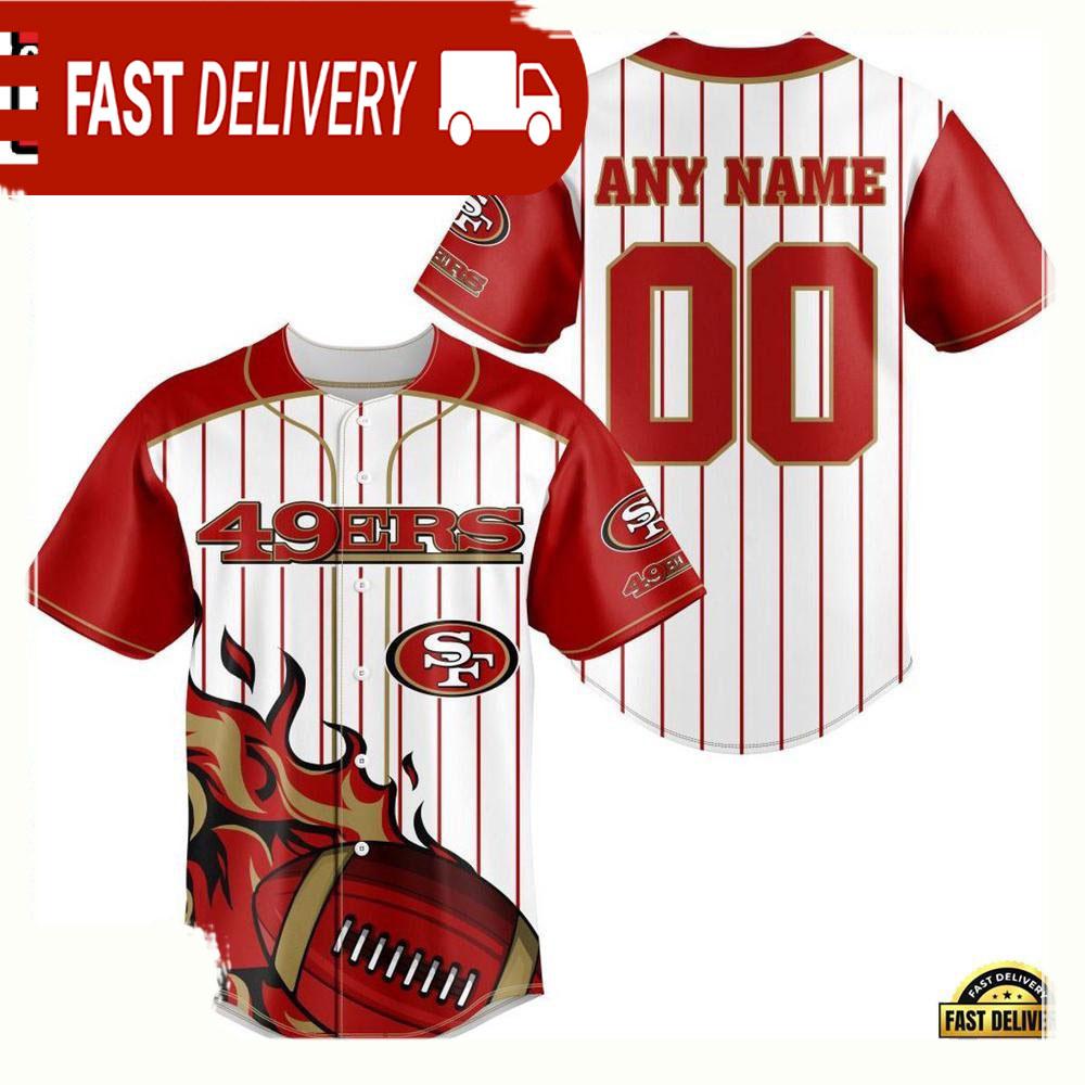 NLF Personalized Name & Numbler San Francisco 49Ers Baseball Jersey Shirt
