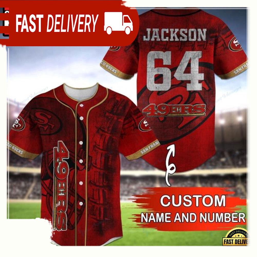 NLF Personalized Name & Numbler san Francisco 49Ers Baseball Jersey Shirt