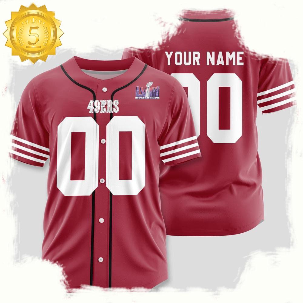 NLF Personalized Name & Numbler San Francisco 49Ers Design Baseball Jersey Shirt