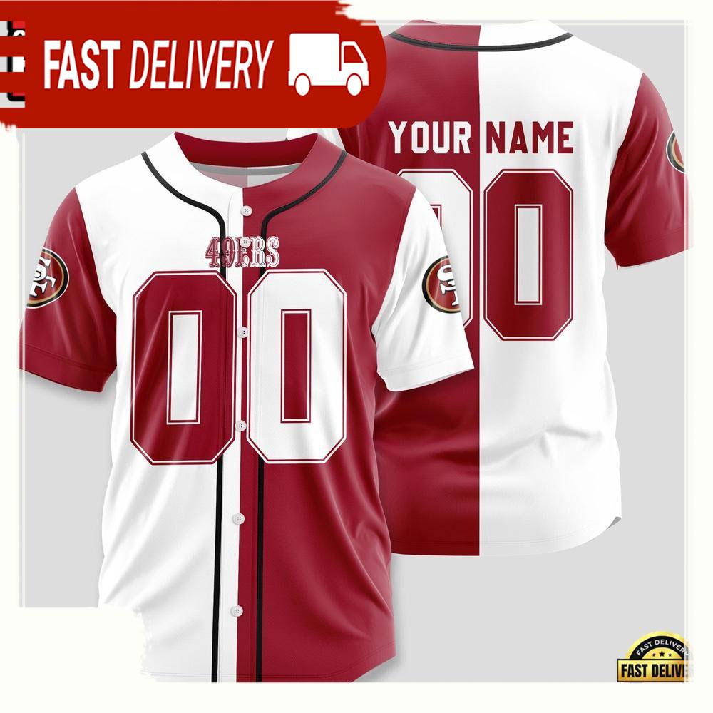 NLF Personalized Name & Numbler San Francisco 49Ers Designs Baseball Jersey Shirt
