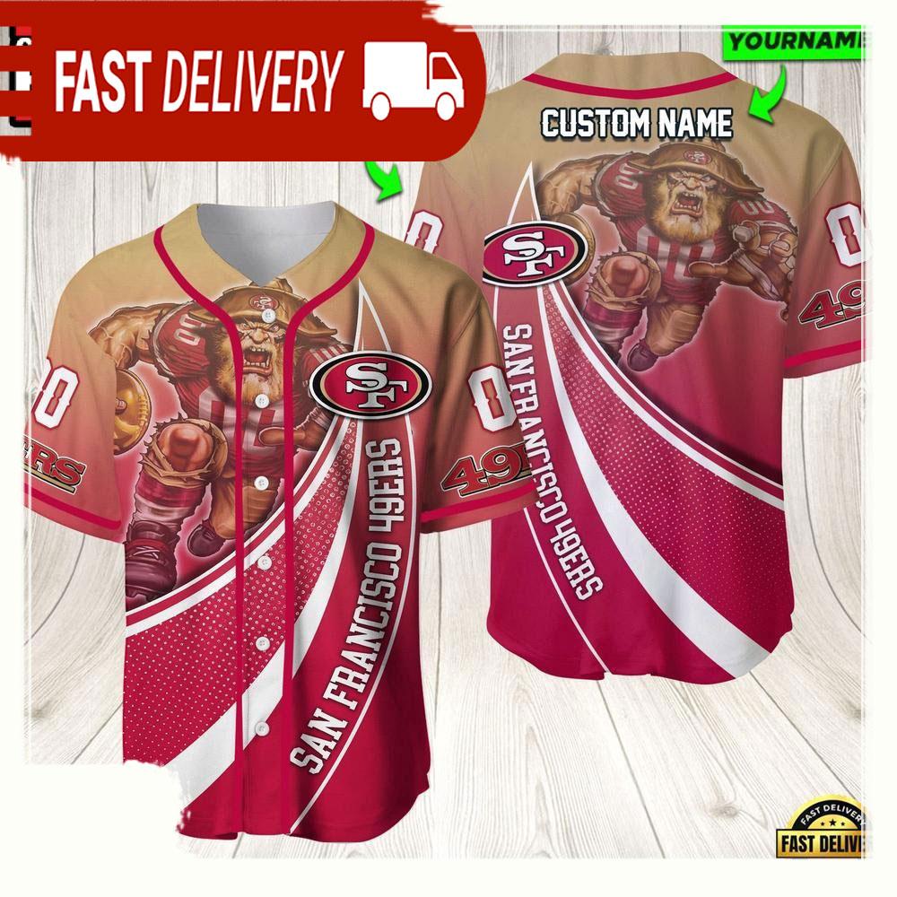 NLF Personalized Name & Numbler San Francisco 49Ers Mascot Football  Baseball Jersey Shirt