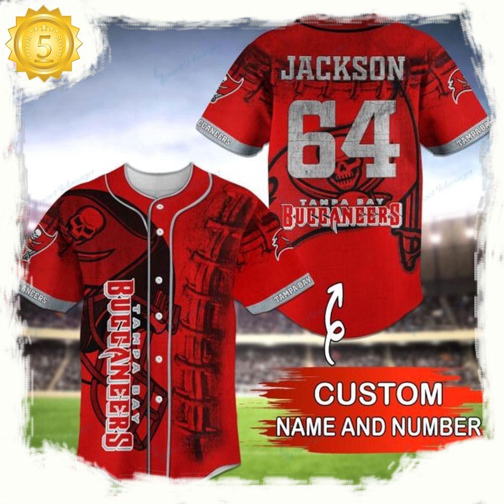NLF Personalized Name & Numbler tampa Bay Buccaneers Baseball Jersey Shirt