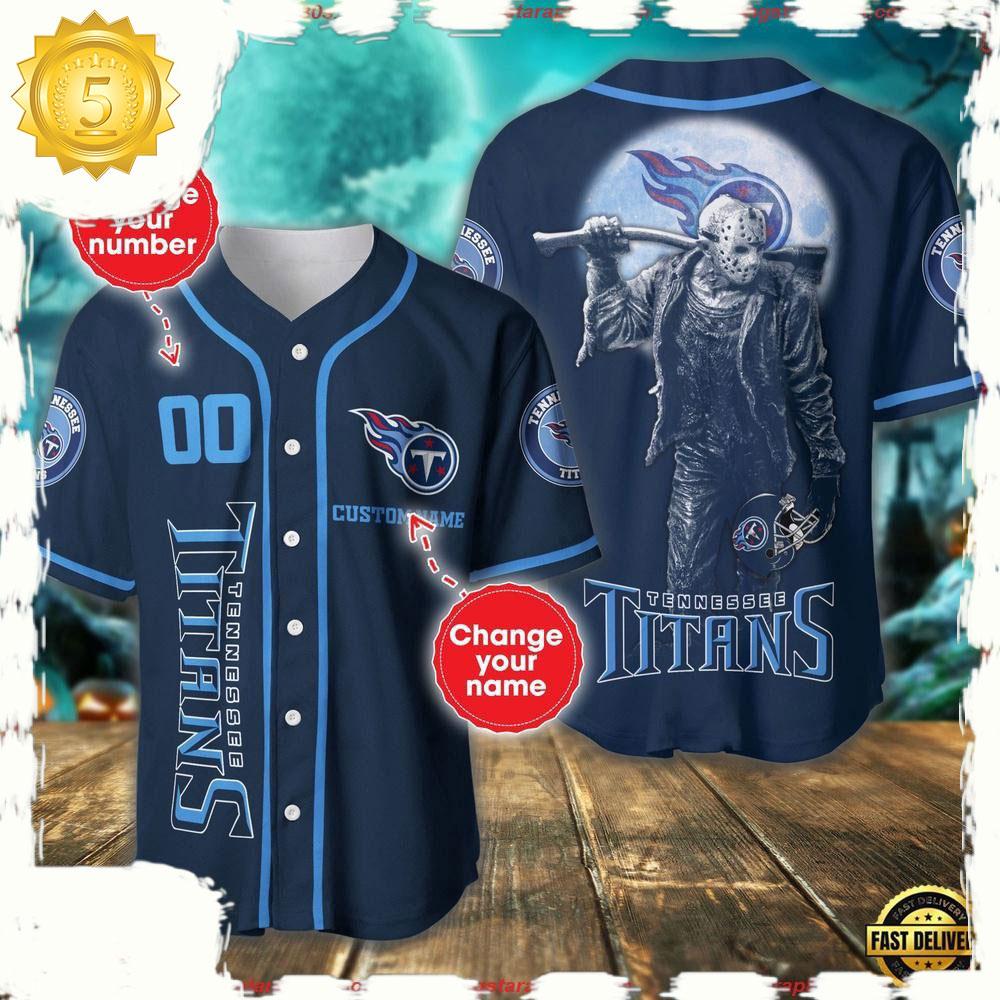 NLF Personalized Name & Numbler Tennessee Titans Horror 3D  Baseball Jersey Shirt