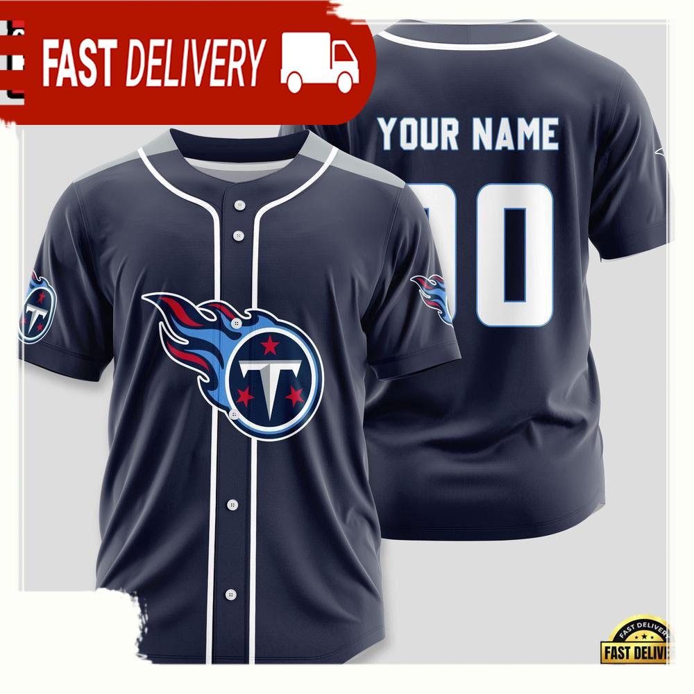 NLF Personalized Name & Numbler Tennessee Titans Team Baseball Jersey Shirt